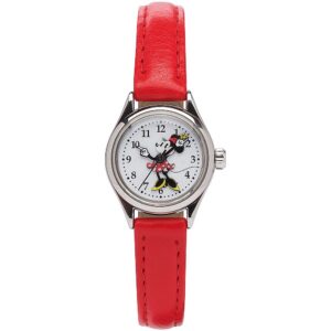 Disney Minnie Mouse Watch Ladies Women's Watch With Red Leather Band 25mm