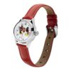 Disney Mickey Minnie Mouse In Love Ladies Watch Red Leather Band