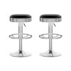 Artiss Set of 2 Backless PU Leather Bar Stools - Black and Chrome