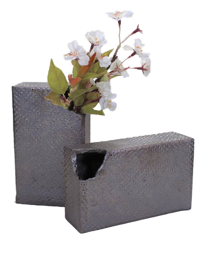 Shigaraki Two-Way Box Vase