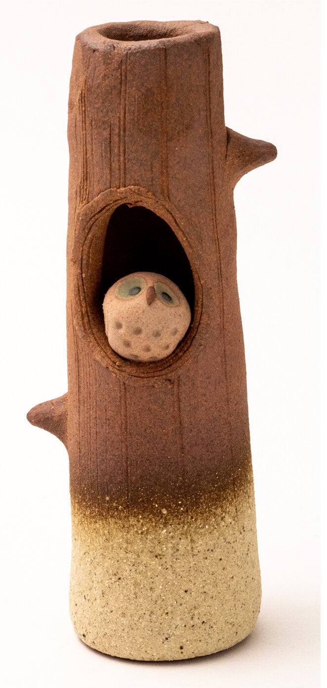 Shigaraki Owl Hollow Vase — Tall