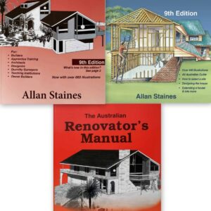 Collection of three Allan Staines building and renovation manuals for owner builders.