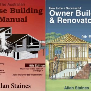 Australian house building manual and owner builder guide book covers.