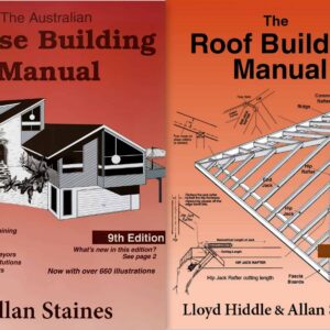Two building manuals: The Australian House Building Manual and Roof Building Manual.