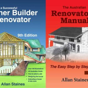 Book covers for 'How to be a successful Owner Builder & Renovator' and 'The Australian Renovator's 7.